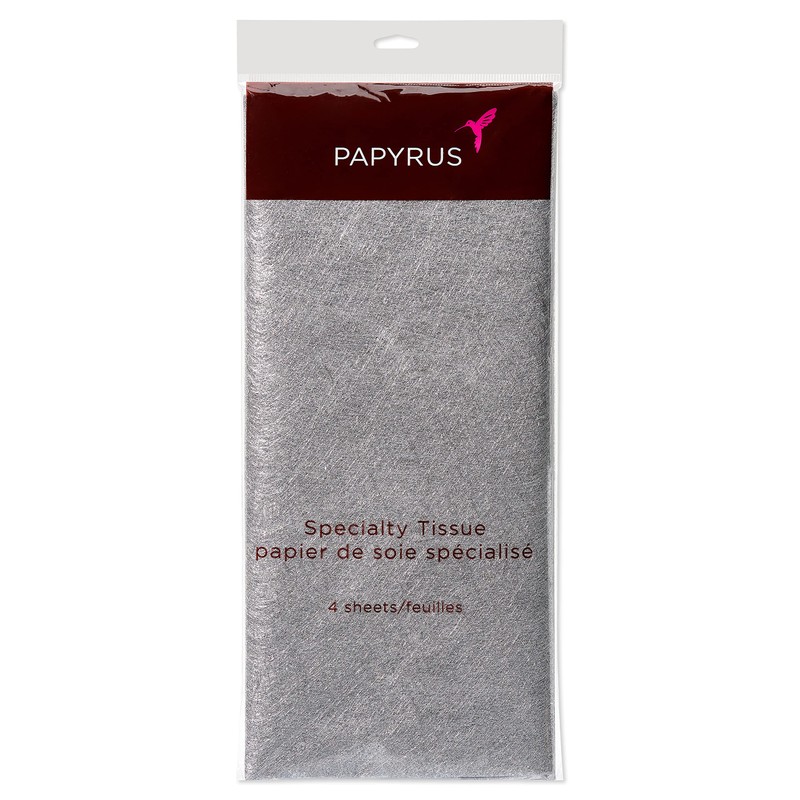 Papyrus 4 Sheet Metallic Silver Tissue Paper for Valentines, Birthdays,