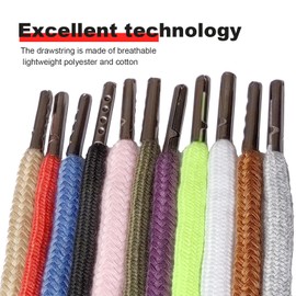 22 Pcs Drawstring Cord Trim Replacement Hoodie String Cording with Metal Tip 24Pcs Cord Locks Stopper Toggle, 2Pcs Threader Tool for Sweatpants Clothings Pants Jackets Coats Hoodie Clothing