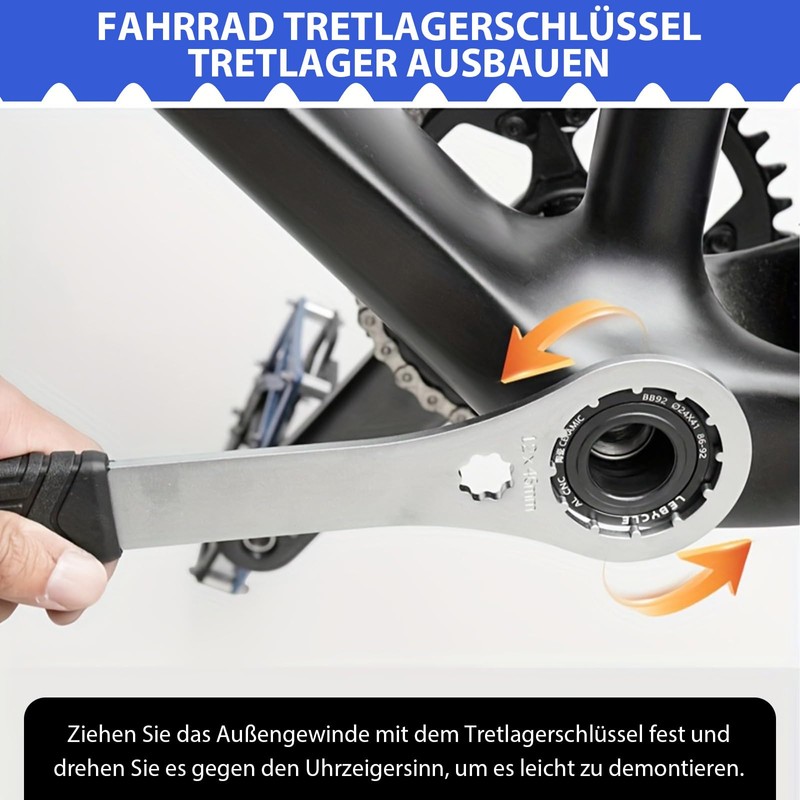 Bicycle Centre Lock Tool - Bottom Bracket Wrench with Drawstring