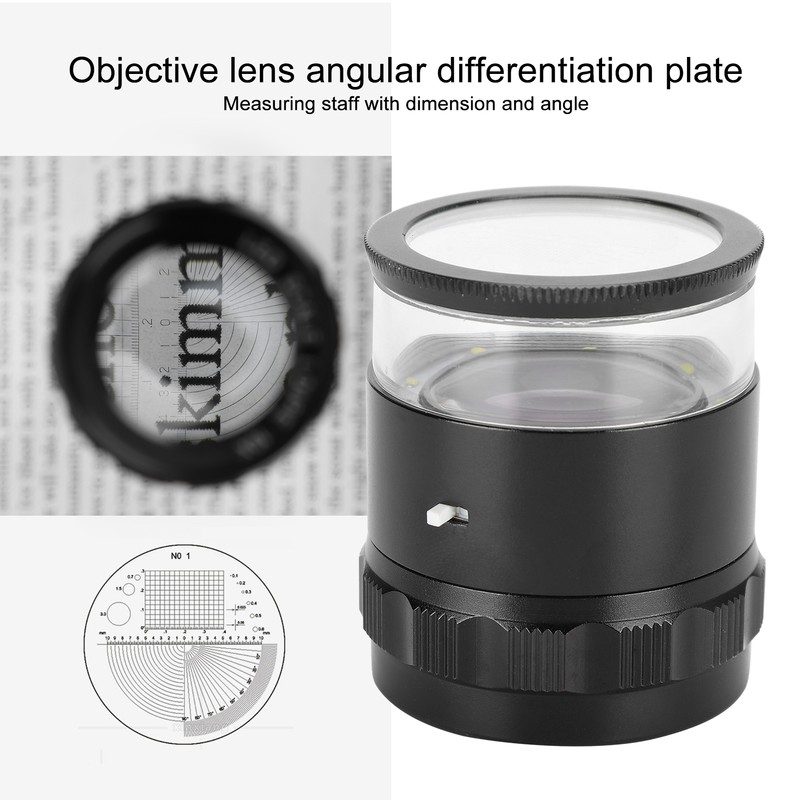 8LED 10X Magnifier Loupe with Scale High Definition Adjustable Magnifying