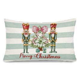 Dilemat Merry Christmas Pillow Cover 12x20,Christmas Home Room Decor,Nutcracker Christmas Decor Throw Pillow Covers for Couch Bed Home Bedroom Living Room