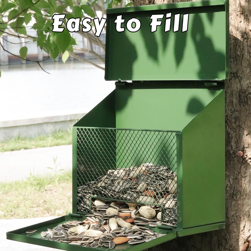 Gavinjitao Metal Squirrel Feeder, Squirrel Feeders for Outside Hanging Nesting