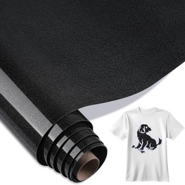 Zocipro Plotter Film Textile, 30 cm x 1 m, 3D Puff Plotter Film Textile, Vinyl Flex Film, Glitter Film, Plotter Textile, Iron-On Film for Textiles, Transfer Film for Iron-On DIY T-Shirt, Black