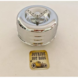 UPI Hot Rod 2brl Air Cleaner, Louvered with Tri-Bar Fastener - Chrome - Low Profile