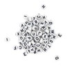 Arbee Alphabet Beads, 7 mm Size, White/Black