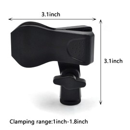 (10-Pack) Universal Adjustable Microphone Clip for Stand - Non-Slip Studio & Stage Clamp with 5/8" to 3/8" Adapters
