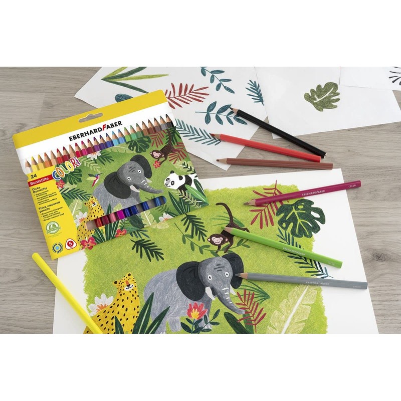 Eberhard Faber Colori 511425 Colouring Pencils Set, 24 Jumbo Colouring