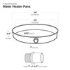 Everflow PWHP24 Plastic Water Heater Drain Pan with 1 in.