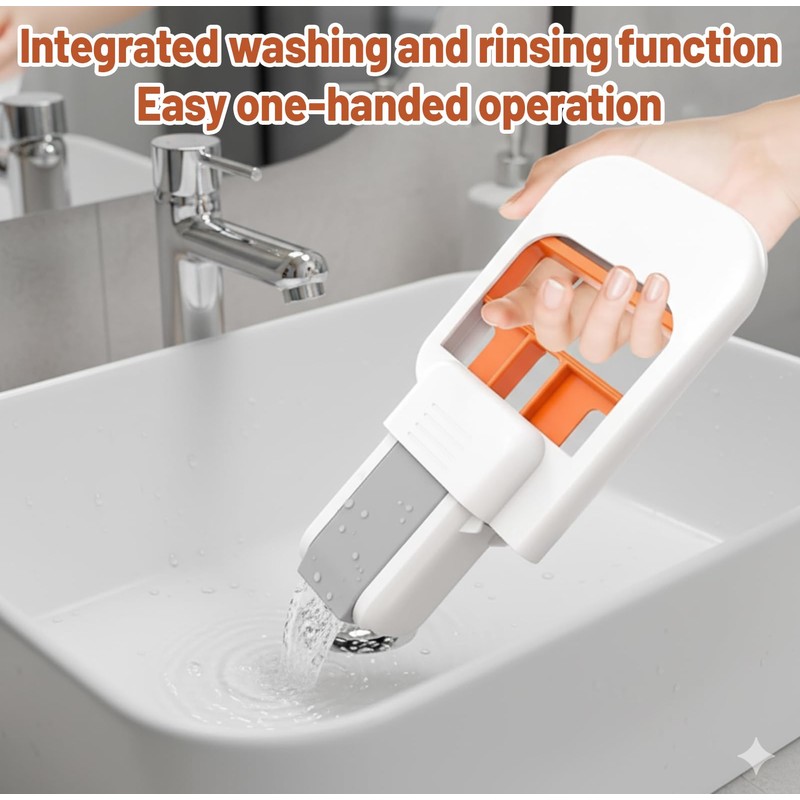 Mini Foldable Desktop Mop, Small Mop with 2 Handles and