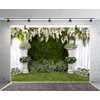Laeacco Arch Wedding Flowers Backdrop 10x6.5ft Vinyl Photography Background Stone