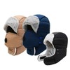 Extreme Cold Weather Thermal Lined Mask with Integrated Neck Warmer Fleece-lined Navy/FREE
