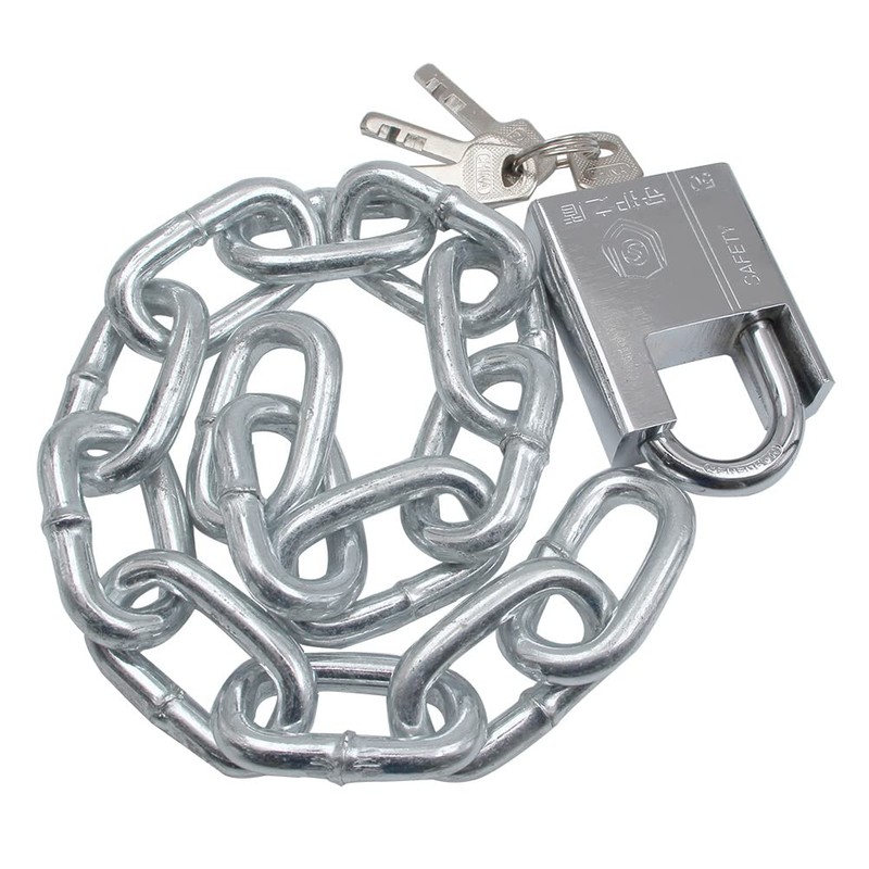 Security Chain Hardened 8mm Thick Shrouded Padlock Safety Chain Lock