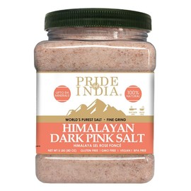 Pride Of India - Pure Himalayan Pink Salt - Enriched w/ 84+ Natural Minerals, Fine Grind 5 Pound Jar - Himalayan Salt, Himalayan Pink Salt, Pink Himalayan Salt, Grind Salt, Pure Rock Salt