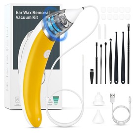 Ear Vacuum Suction Ear Wax Remover,USB Charge Ear Wax Vacuum,Reusable Ear Wax Removal Kit,11