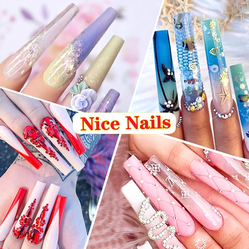 600PCS XXXL Coffin Nail Tips No C Curve, Extra Long