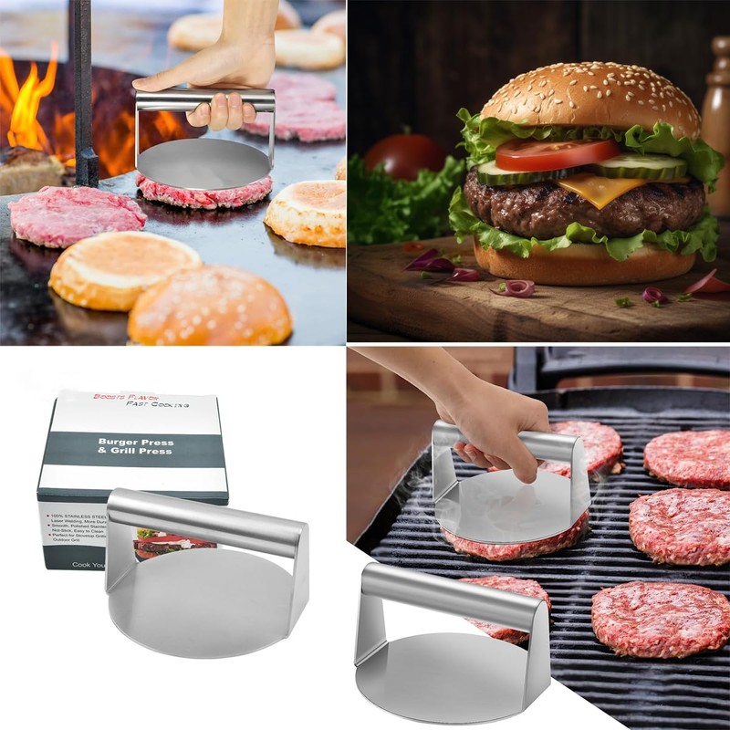 Kyzistn 304 Stainless Steel Burger Press, Smash Burger Press 5.5Inch