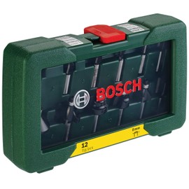Bosch 12-Piece Carbide Cutter Set (for Wood, Shank Diameter 8 mm, Router Accessories)