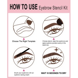 Eyebrow Stamp Stencil Kit Waterproof Ash Brown for Blonde, Eye Brow Stamping Kit with Sponge Applicator, Perfect Water Resistant Eyebrow Powder Stamp