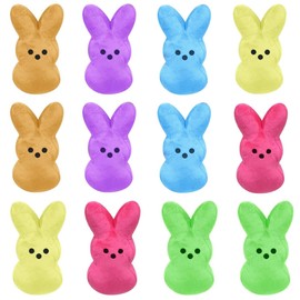 12 Pcs Easter Bunny Stuffed Animal, Cute Animal Bunny, Easter Basket Stuffers, Rabbits Animal Desktop Sofa Decor Holiday Party Gift (Purple)