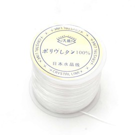 OVER-9 Operon Rubber, White/White, Commercial Use, 166.4 ft (70 m) Roll, Power Stone, For Bracelets, Elastic Cord, Natural Stone, Thread Wire & Instruction Manual Included