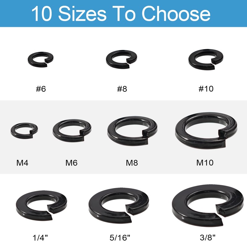 100PCS 5/16" Split Lock Washer Spring Lock Washer 18-8 (304)