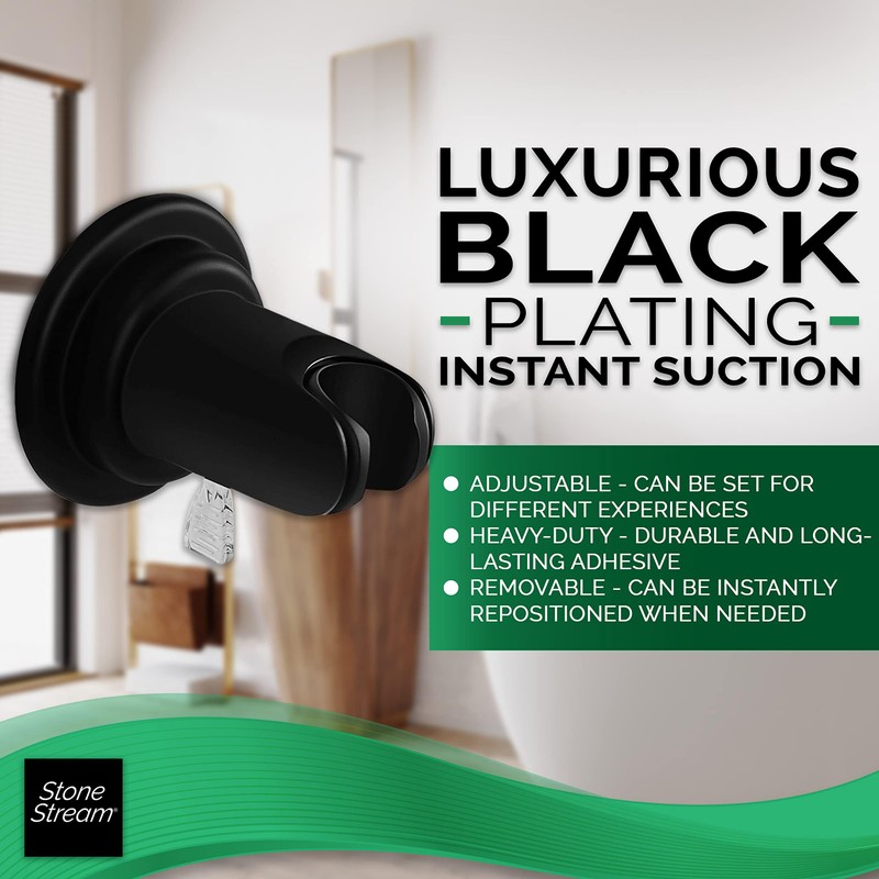 Original StoneStream Suction Showerhead Holder, Adjustable, Relocatable, and Removable Handheld