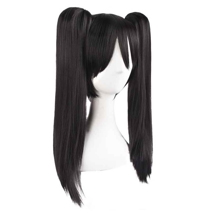 MapofBeauty 20"/50cm Double Tail Straight Hair Cosplay Wigs(Black)