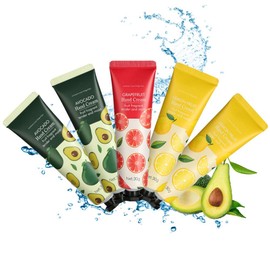 LOPHE Handcreme, 30mlx5g Hand Cream Feuchtigkeit, Handcreme Set für Sehr Trockene Hände, Leichte & Nicht Fettende, Hand Nagelcrem für Muttertag Weihnachten Geburtstagsgeschenke(A)