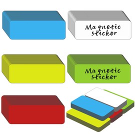 WYOMER 100-Piece Set of Colored Write-On Reusable Dry Erase Magnets - 1''x3'' Size, 5 Colors, Ideal for Whiteboards