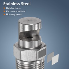 M METERXITY 2-Pack Flood Jet Tip 3/8BSPT 3mm Orifice Stainless Steel Wide Angle Flat Fan Spray Tip W Sealing Tape for Cleaning/Lubrication/Cooling/Humidification/Garden Nozzle