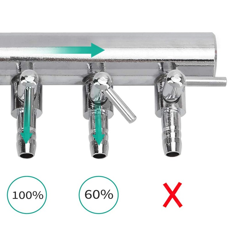 Pawfly Aquarium Air Flow Control Lever Valve 8-Way Valve Distributor