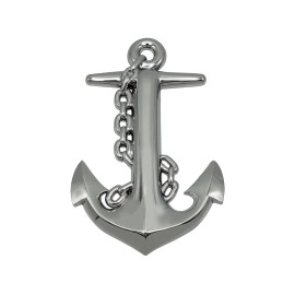 1clickautoacc 3D CHROME ABS ANCHOR EMBLEM STICKER DECAL SAILORS US NAVY PAIR 5"
