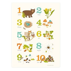Sea Urchin Studio Numbers Art Poster, Woodland Forest, 12 x 16 by Sea Urchin Studio
