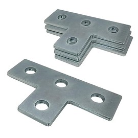 A.A 4 Pack Heavy Duty Electro-Galvanized Steel T Shaped Flat Plate Mount Bracket for 1/2" Bolt in 1-5/8" Strut Channel - Silver, Wall Mount
