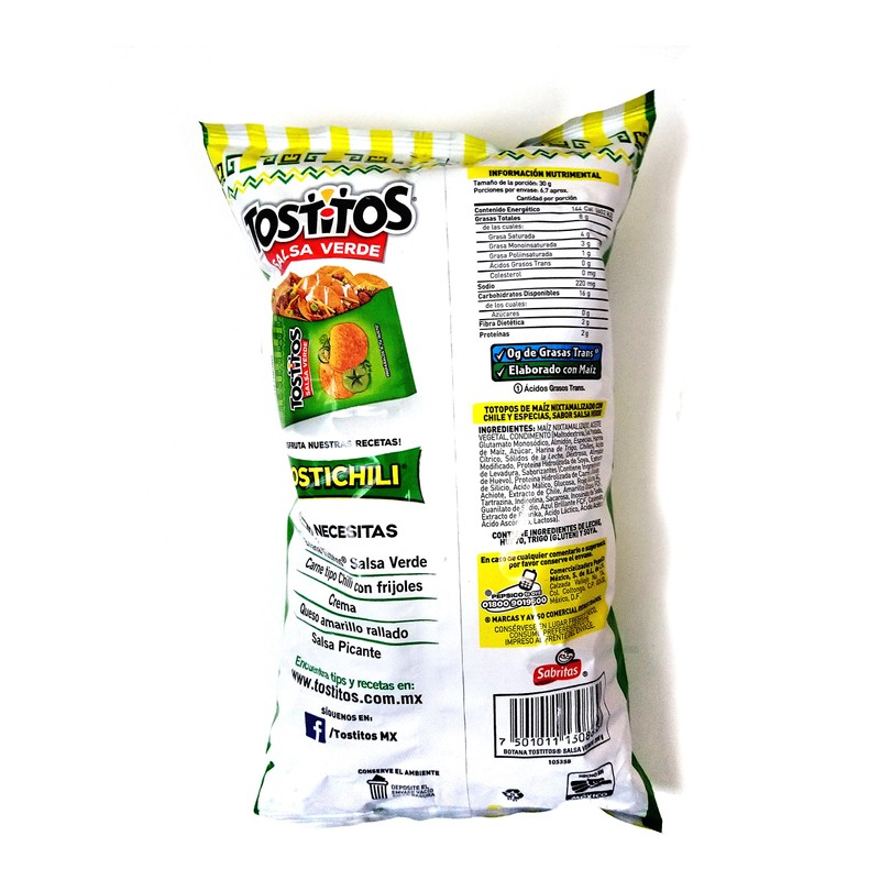 Sabritas Botanas Mexicanas (Tostitos Salsa Verde, Big)