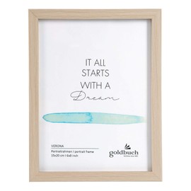 goldbuch Verona Picture Frame Made of MDF Wood, Portrait Frame for 1 Picture/Photo, Frame for Standing, Photo Frame with Wall Mount for Hanging, Frame Approx. 16.5 x 21.5 x 1.5 cm, Natural, Photo