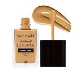Wet n Wild Base de Maquillaje Photo Focus Tono Desert Beige Acabado Mate para Piel Grasa, Alta Cobertura,Compatible con Primer, Corrector y Polvo Comp