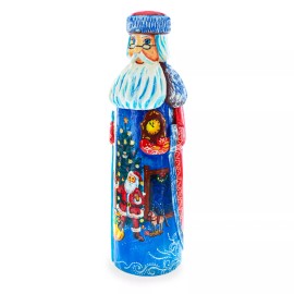 BESTPYSANKY Santa Leaving Gifts on Christmas Eve Hand Carved Solid Wooden Figurine 11 Inches