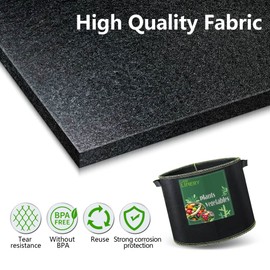 LINERY 15-Pack 10 Gallon Planting Grow Bag Black Heavy Duty Thickened Grow Bags Upgrade Hemming Process Grow Bag with Handles Non-Woven Fabric Plant Pots【15-10G】