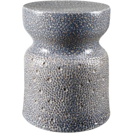 Mark&Day Garden Stools - Buchans Blue/Cream Ceramic Decorative Garden Stool - Modern Indoor Outdoor Chinoiserie Decor - Patio Garden Room Furniture Piece (17" H x 13" W x 13" D)