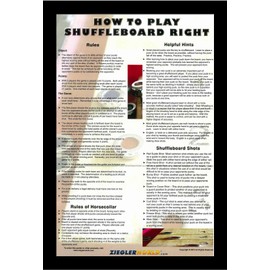 Framed Art - How to Play Table Shuffleboard Right Rules & Hints Poster - 12 x 18 - Black Frame