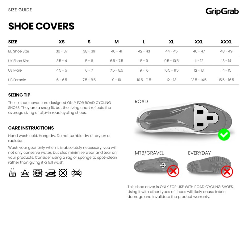 GripGrab RIDE Waterproof Road Bike Cycling Overshoes Thin Windproof Adjustable