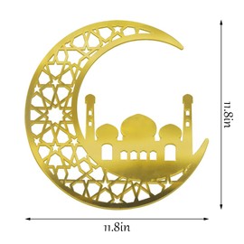 Ramadan Kareem Stickers Eid Mubarak Window Stickers for Wall Decoration Gold Moon Star Decals for Islamic Eid Al-Adha, Ramadan Kareem Crescent Decor Sign for Bedroom Front Room Decoration Supplies