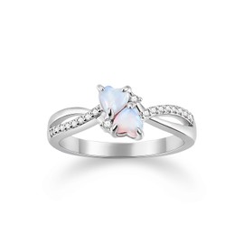 SHINYSO Wedding Bands for Women Infinity Heart Ring with Cubic Zirconia CZ Ring Engagement Stackable Promise Rings for Her Silver (Silver,Size 7)