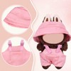 lasuroa 2pcs Miniature Doll Clothes Set, Pink Fisherman Hat &