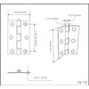 QCAA Narrow Butt Utility Hinge, Thicker, Swaged with Removable Loose