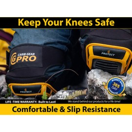 Knee Pads For Men Work Heavy Duty Pad Design For Construction Tiling Gardening Flooring install Extra Gel and Cushion Support Long Kneeling Anti-Slip Stretchable Thigh Straps Bonus:Safety Glasses & Gloves