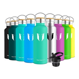Super Sparrow Water Bottle Insulated - 350ml - Standard Mouth Flask - BPA Free, Leak Proof Drink Bottle - Ergonomic Straw Water Bottles for Work, Gym, Travel, Sports, Outdoor - 2 lids