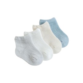 Baby Socks for Boys - 4 Pack Sweet Baby Socks in Assorted Colors - Lightweight Baby Socks - 0-6M & 6-12M