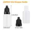 APACALI 200PCS 10ml Dropper Bottle, Empty Dropper Bottles, Paint Dropper